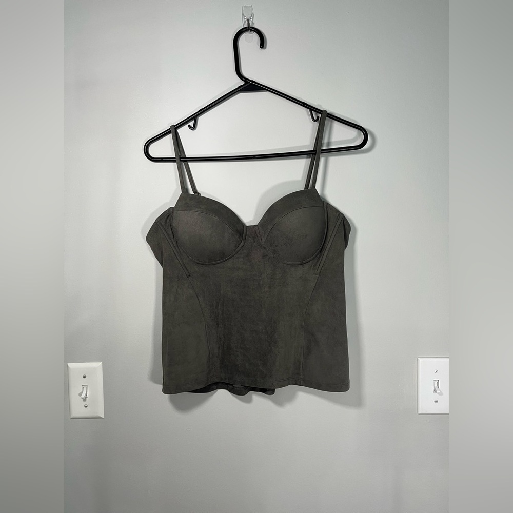Guess Gray Bustier top with adjustable straps size large